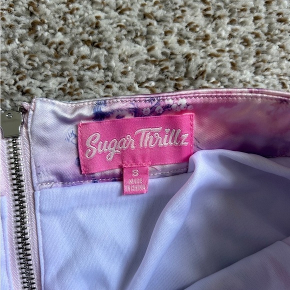 Sugar Thrillz Pink Blue Purple Pastel Angel A-Line Mini Skirt Casual Small - Picture 3 of 8